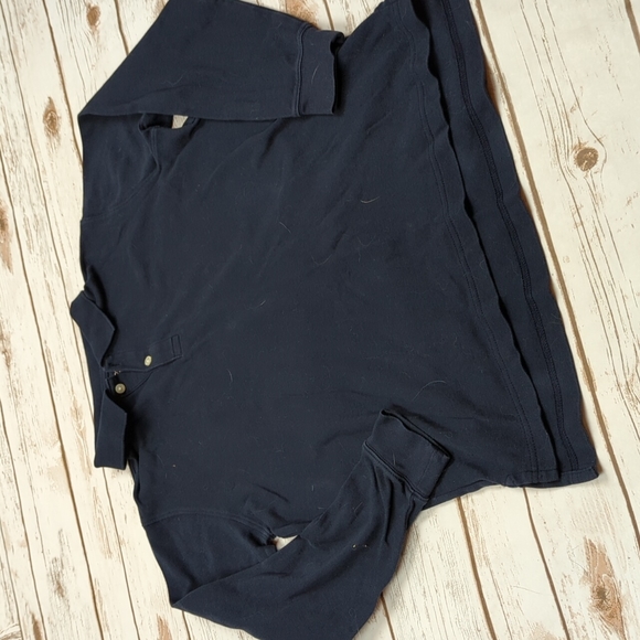 Land's End Navy Collared Long Sleeve Shirt L - Picture 2 of 6